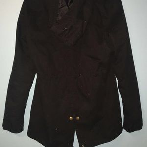 black hooded jacket